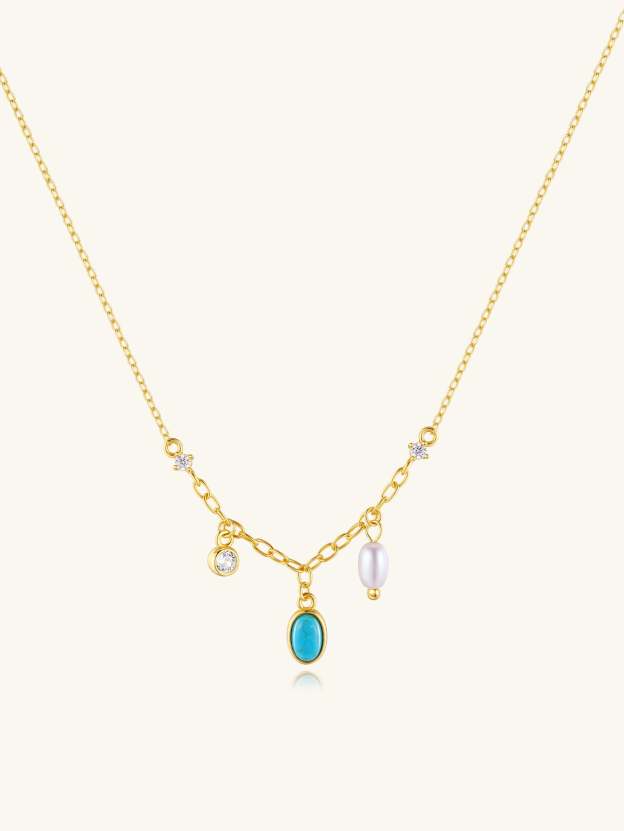 S925 Sterling Silver Multi-Element Spliced Zirconia Necklace-Olarajewelry
