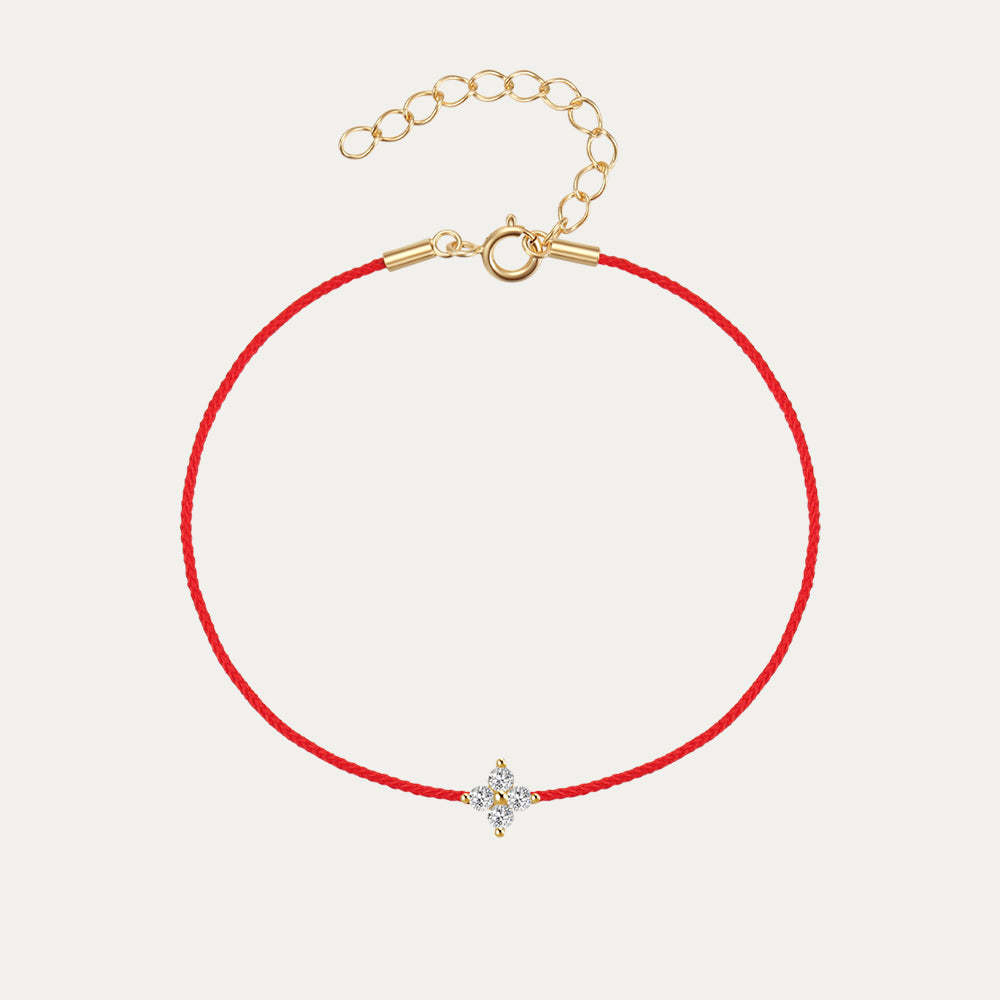 Olara 925 Sterling Silver Flower Zircon Dangle Summer Vacation Rope Bracelet-Olarajewelry