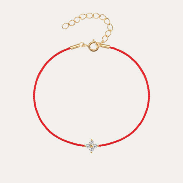 Olara 925 Sterling Silver Flower Zircon Dangle Summer Vacation Rope Bracelet-Olarajewelry