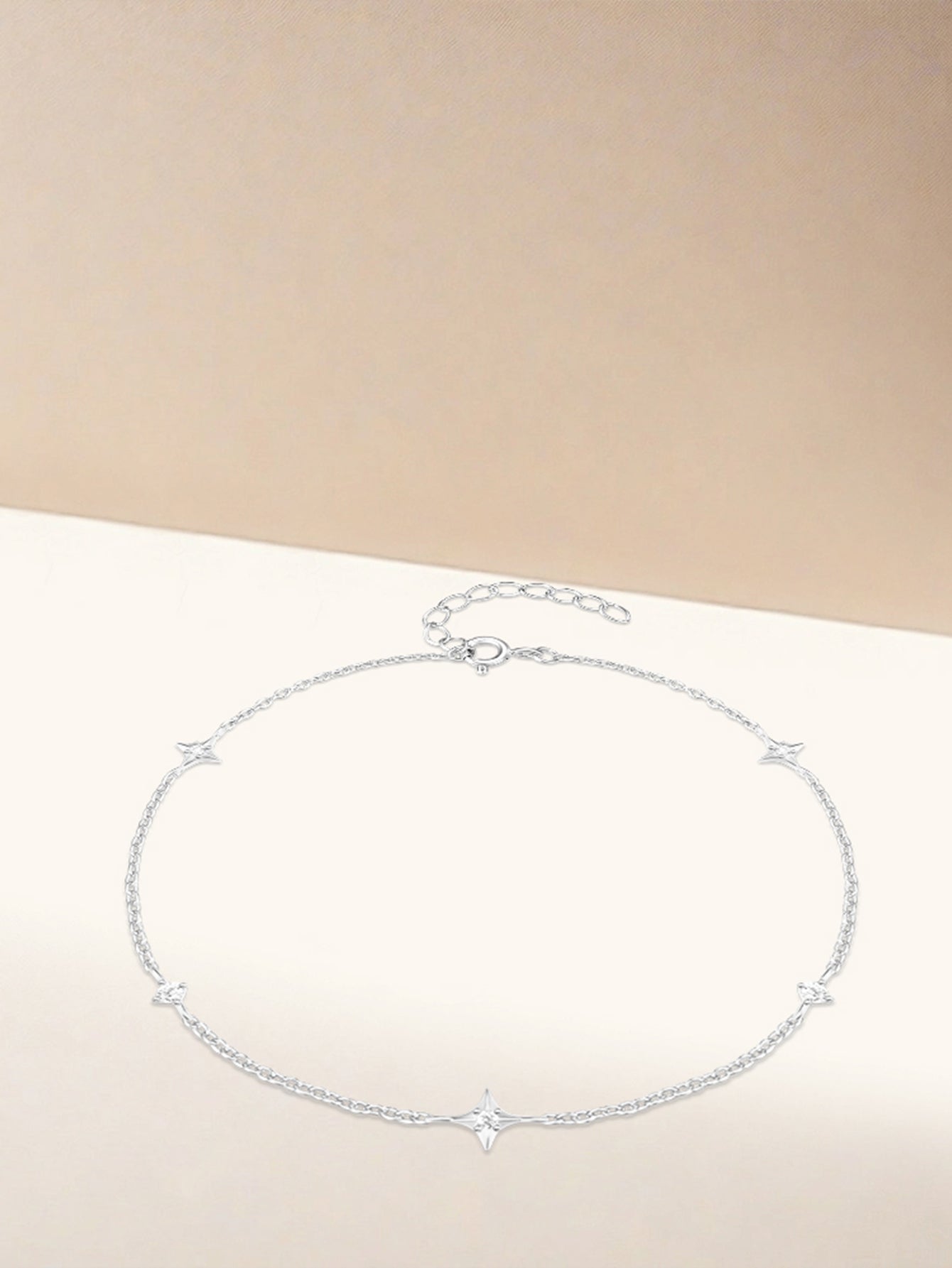 S925 Four Pointed Star Zircon Stacking Bracelet-Olarajewelry