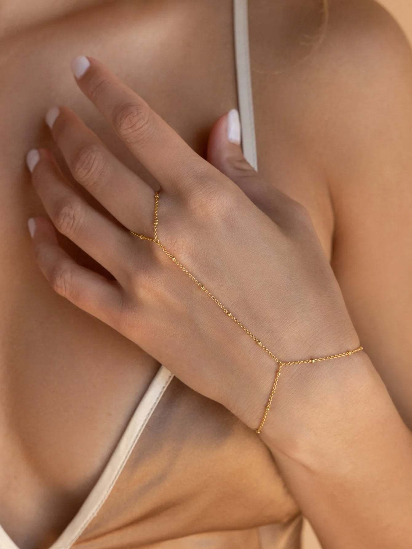 S925 Trendy Bead Satellite Cross-shaped Hand Link Chain Bracelet-Olarajewelry
