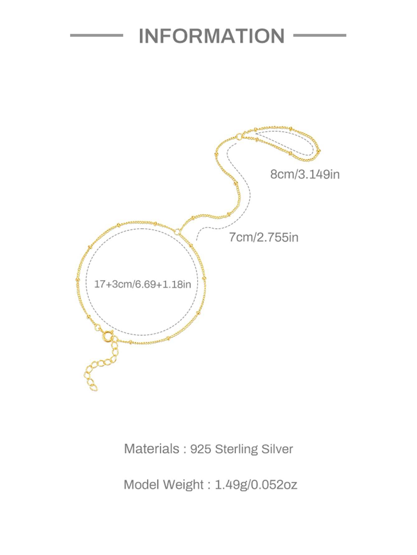 S925 Trendy Bead Satellite Cross-shaped Hand Link Chain Bracelet-Olarajewelry