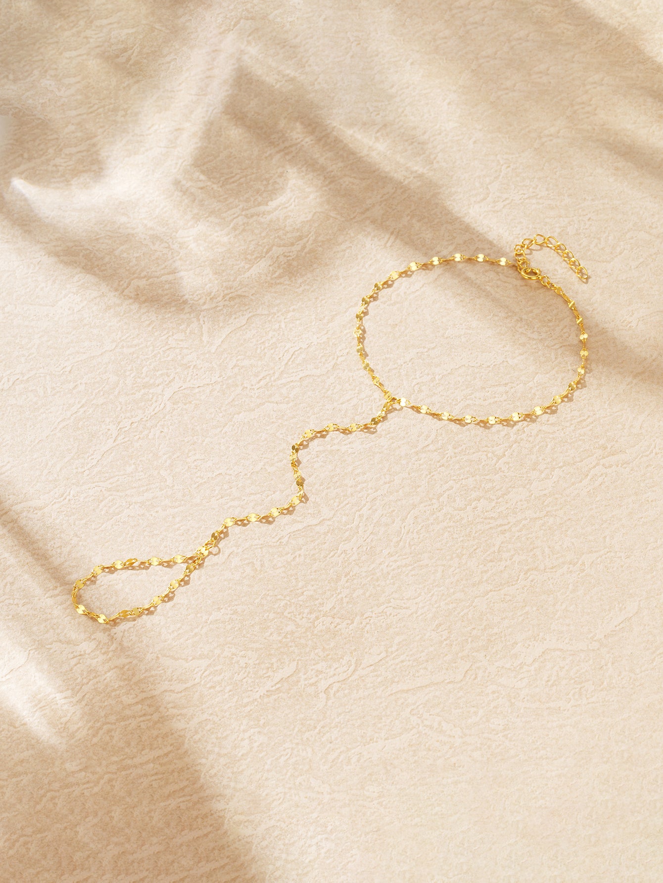 S925 Moodear Dainty Gold Ring Hand Chain Bracelet-Olarajewelry