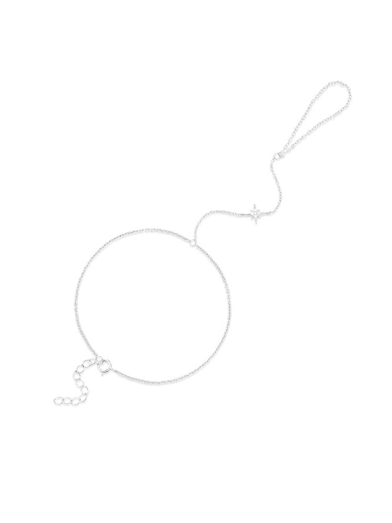 S925 Shining Pentagram Ring Hand Chain Bracelet-Olarajewelry