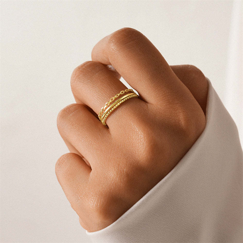S925 Flower Pear Zircon Dual Layers Anniversary Open Ring-Olarajewelry