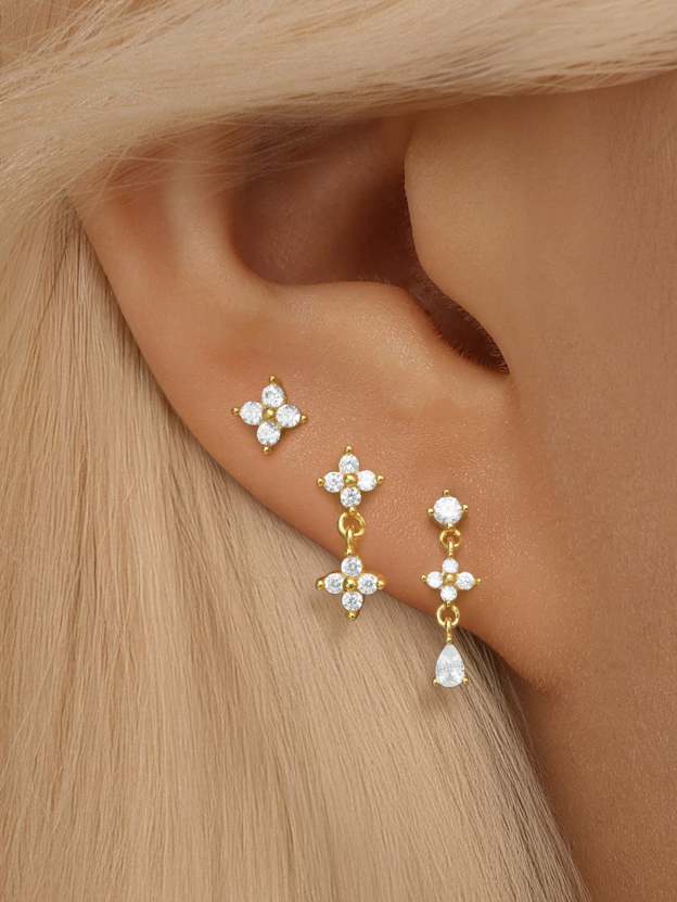 S925 Sterling Silver Flower Pendant Earring Series-Olarajewelry