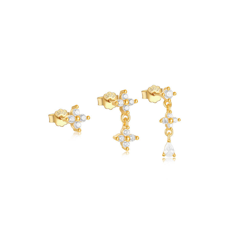 S925 Sterling Silver Flower Pendant Earring Series-Olarajewelry