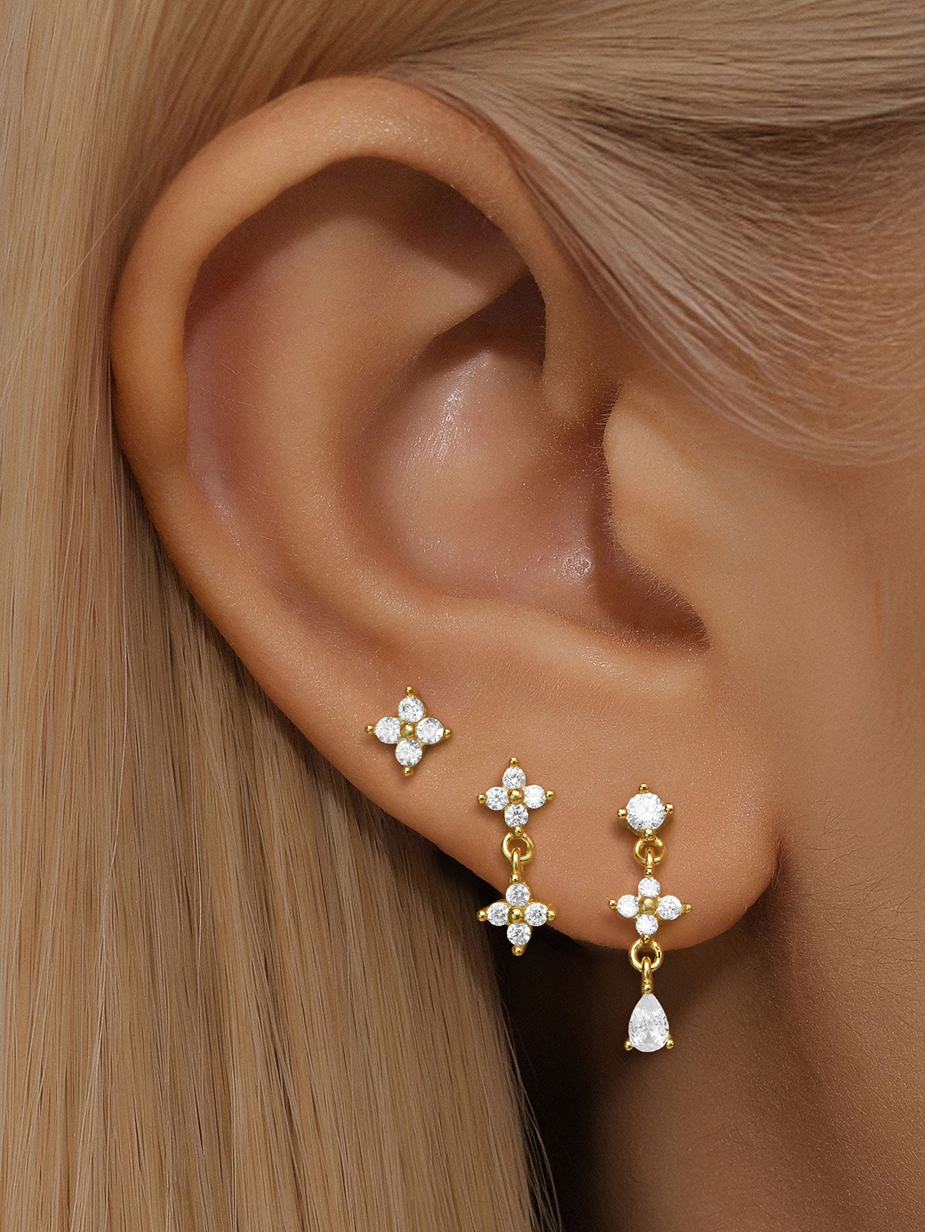 S925 Sterling Silver Flower Pendant Earring Series-Olarajewelry
