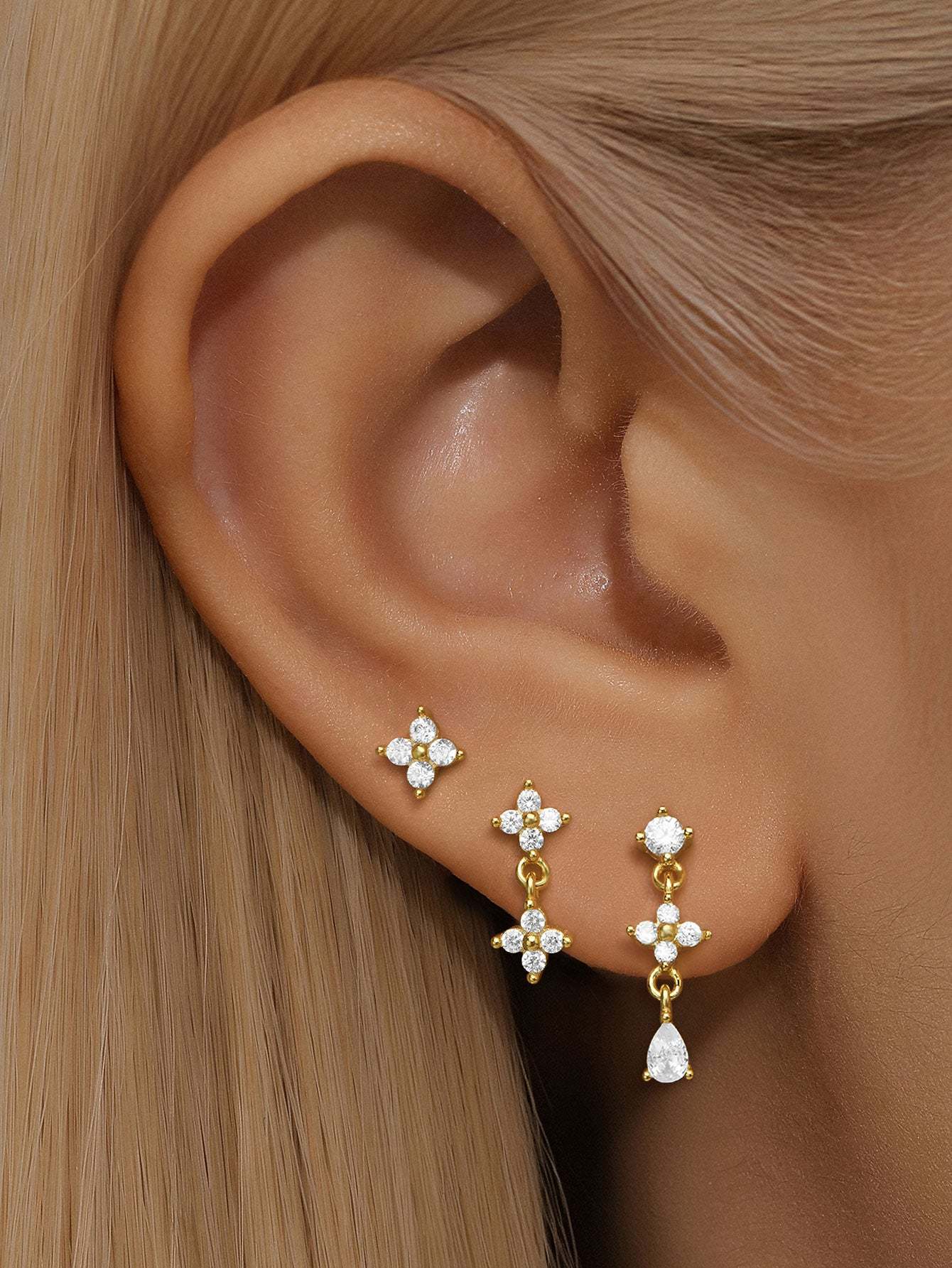 S925 Sterling Silver Flower Pendant Earring Series-Olarajewelry