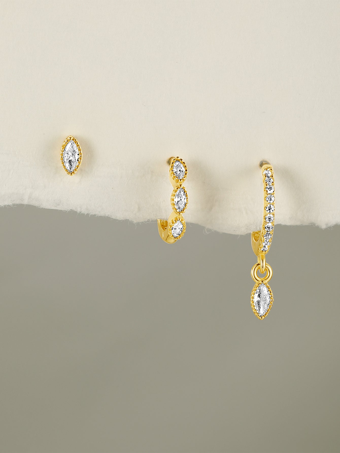 S925 Horse Eye Zirconia Bead Edge Elegant Sparkling Earring Series-Olarajewelry