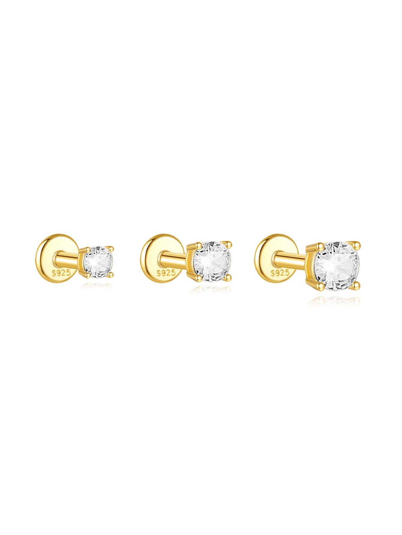 Basic Round Zirconia Studs 2mm 3mm 4mm-Olarajewelry