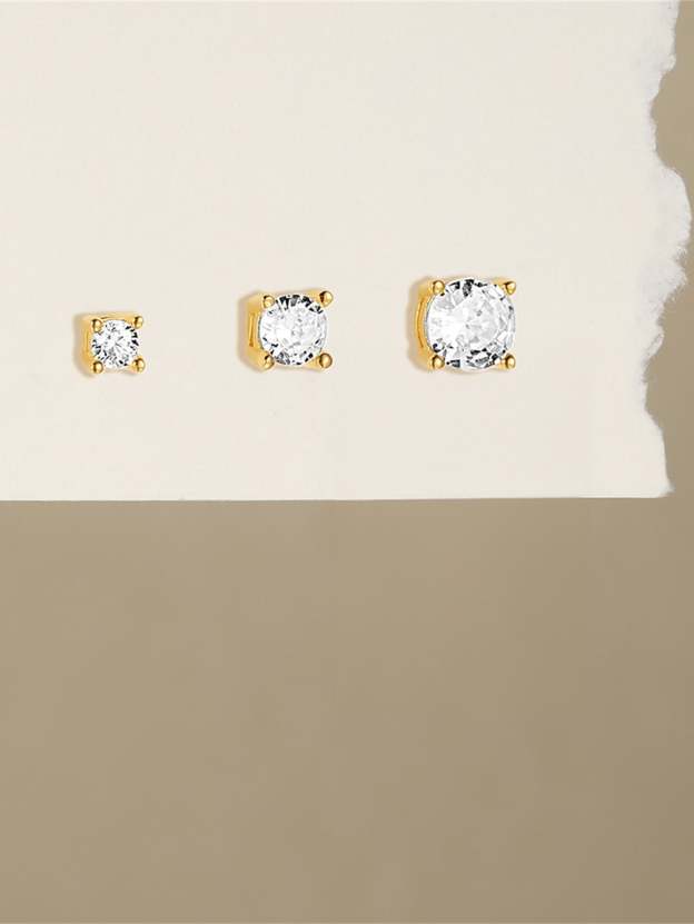 Basic Round Zirconia Studs 2mm 3mm 4mm-Olarajewelry