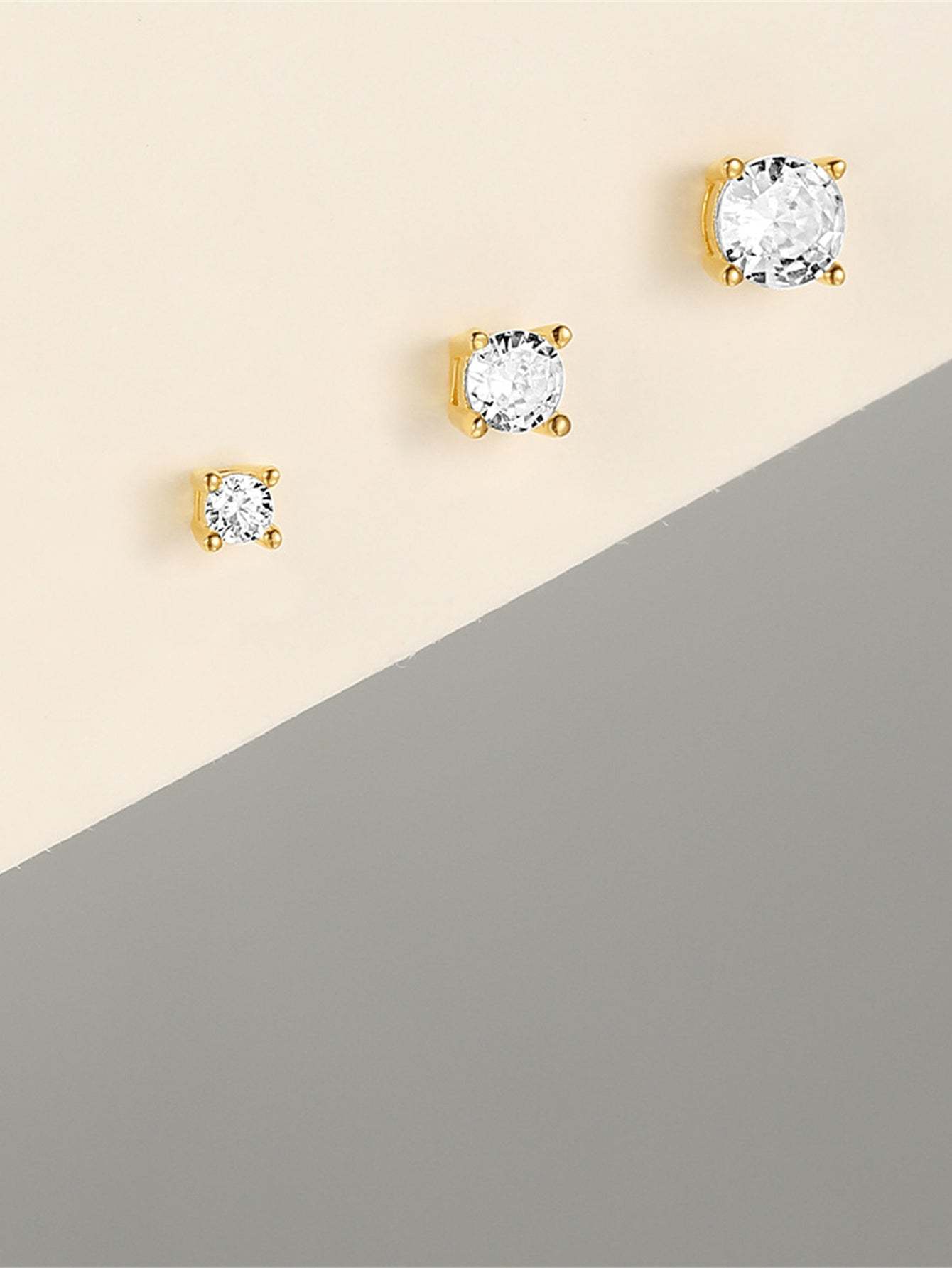 Basic Round Zirconia Studs 2mm 3mm 4mm-Olarajewelry