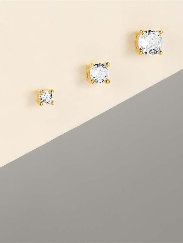 Basic Round Zirconia Studs 2mm 3mm 4mm-Olarajewelry