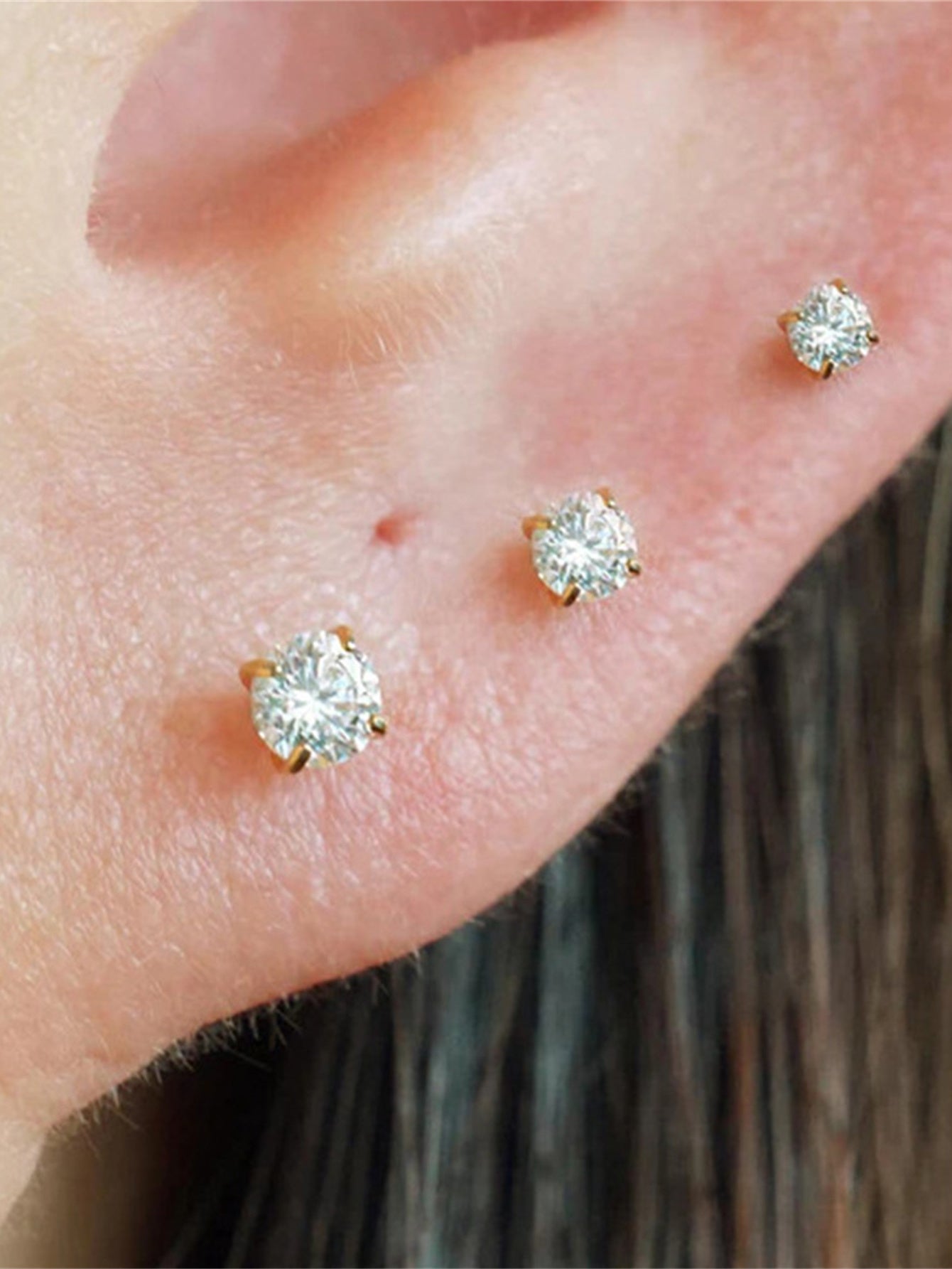 Basic Round Zirconia Studs 2mm 3mm 4mm-Olarajewelry
