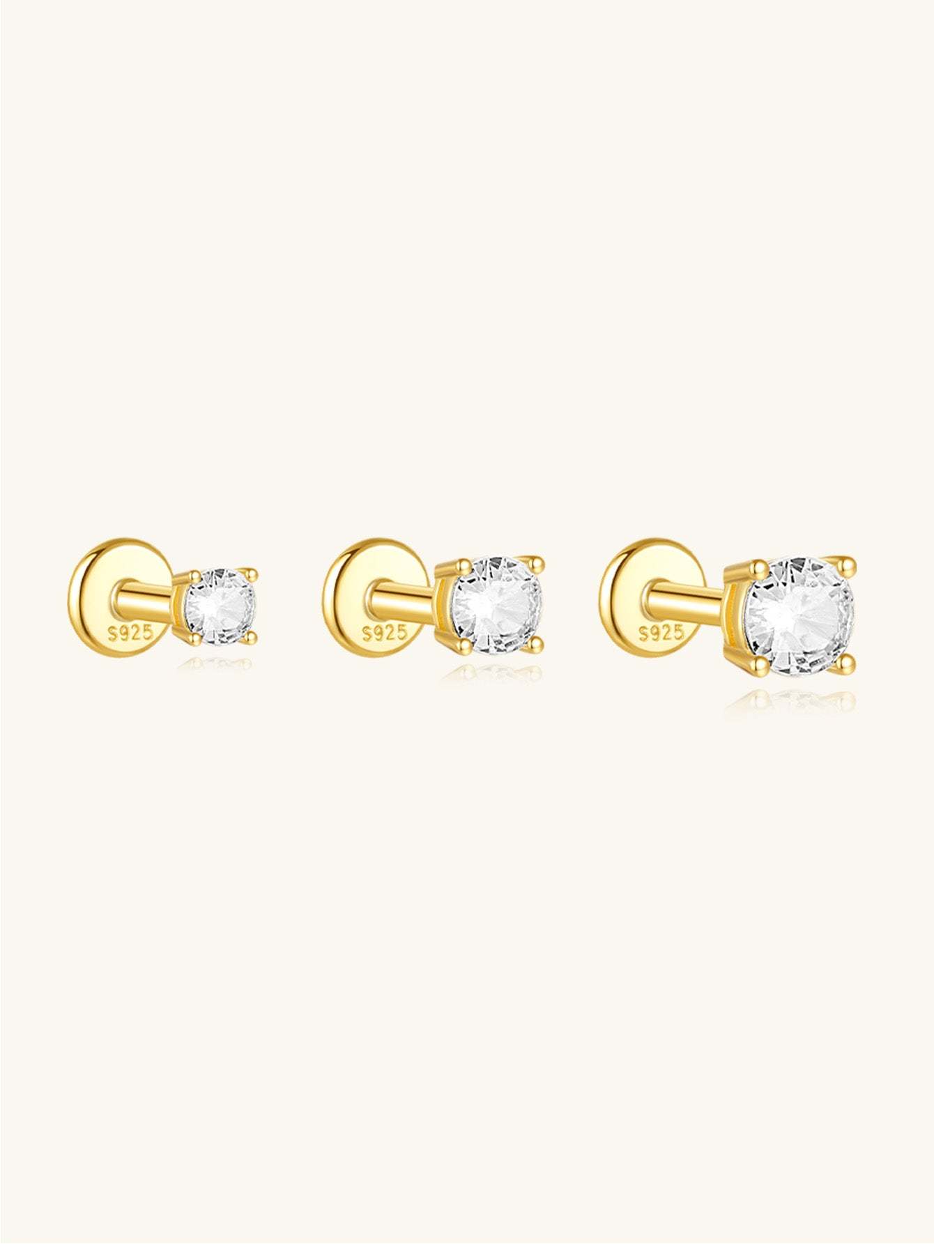 Basic Round Zirconia Studs 2mm 3mm 4mm-Olarajewelry