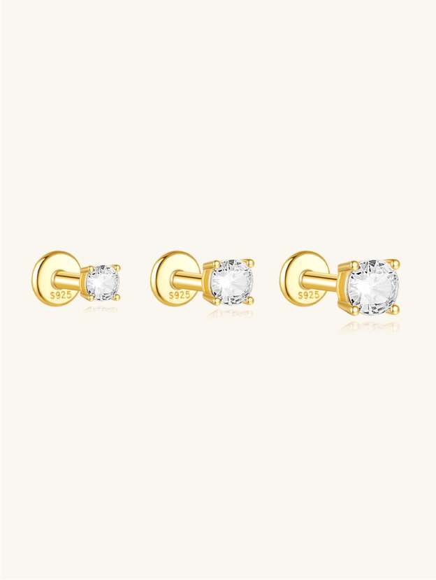 Basic Round Zirconia Studs 2mm 3mm 4mm-Olarajewelry