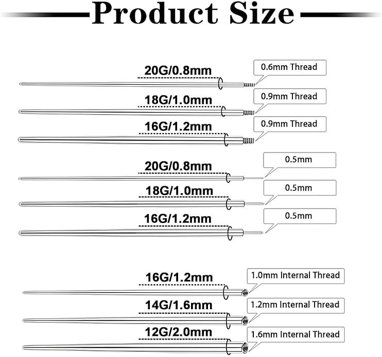 Titanium Piercing Insertion Tool 10 Pieces of Set