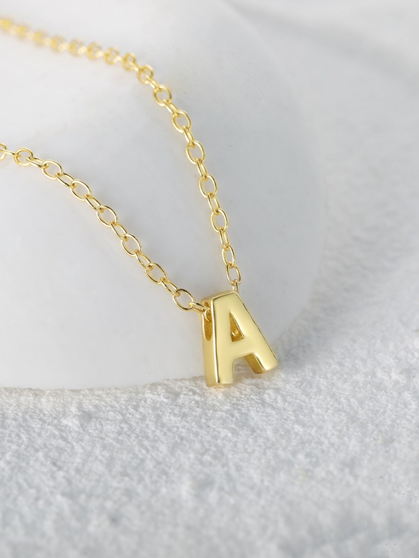 S925 Sterling Silver Fashion Letter A Pendant Necklace-Olarajewelry