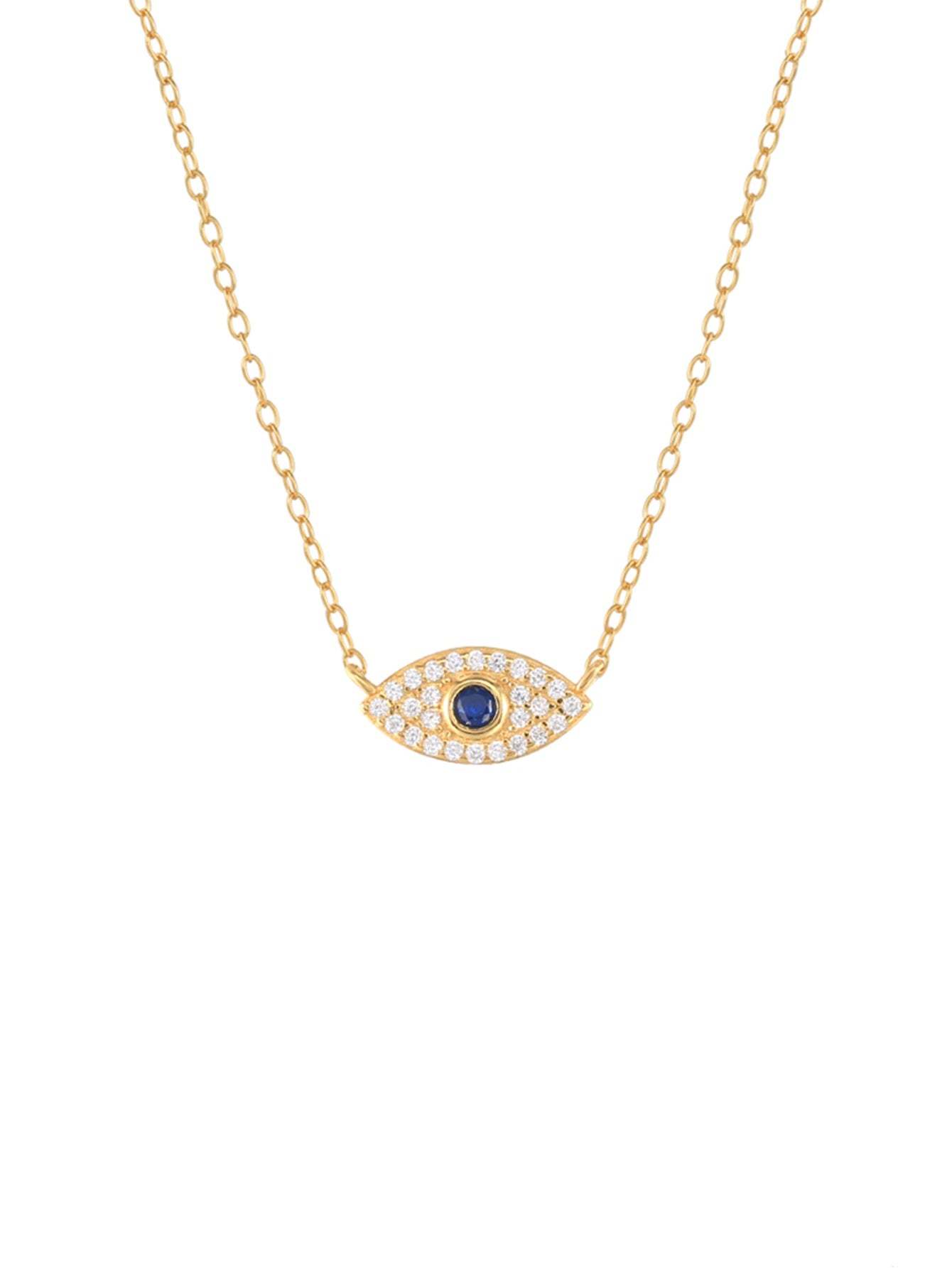 S925 Sterling Silver Stylish Eyes Necklace with Zirconia-Olarajewelry