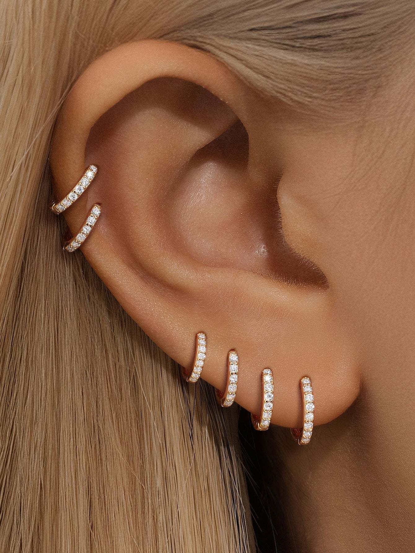 S925 Dainty Elegant Zircon Huggies Earrings-Olarajewelry