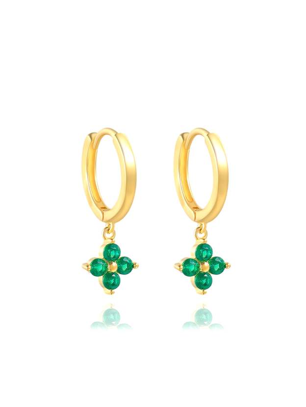 S925 Plum Blossom Zircon Wedding Drop Earrings-Olarajewelry
