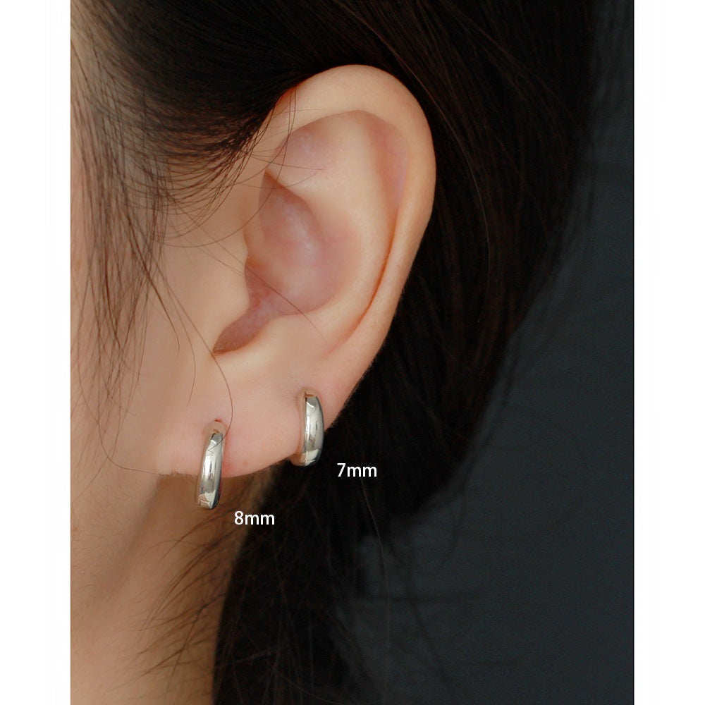 925 Sterling Silver Polished Round Multiple Sizes Hoop Earrings-Olarajewelry