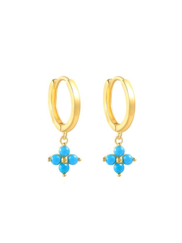 S925 Plum Blossom Zircon Wedding Drop Earrings-Olarajewelry