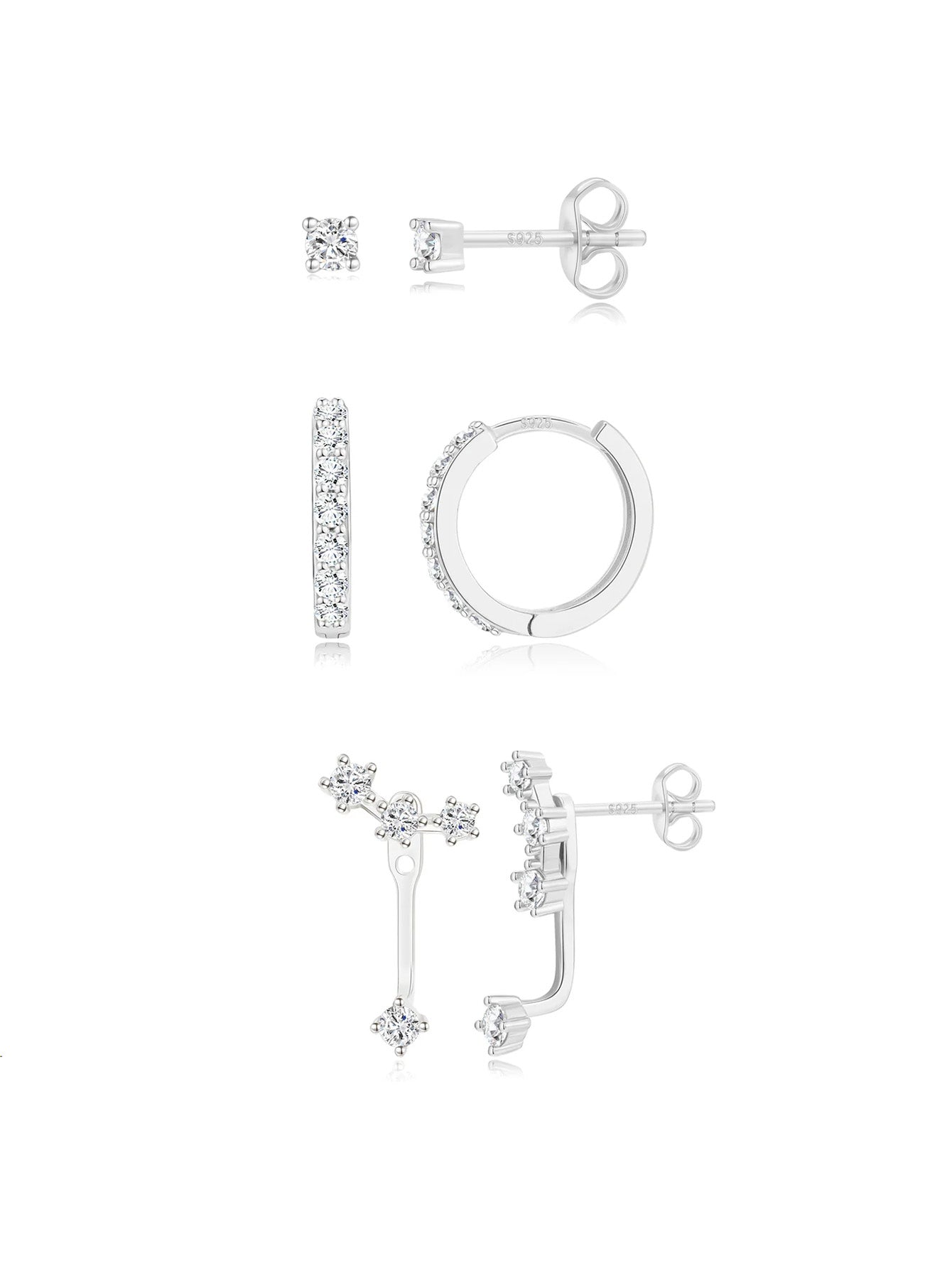 Olara Temperament All-Match Zirconia Earring Set-Olarajewelry
