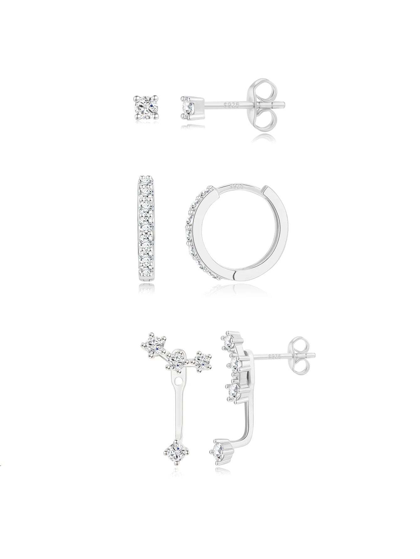 Olara Temperament All-Match Zirconia Earring Set-Olarajewelry