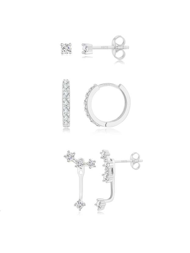 Olara Temperament All-Match Zirconia Earring Set-Olarajewelry