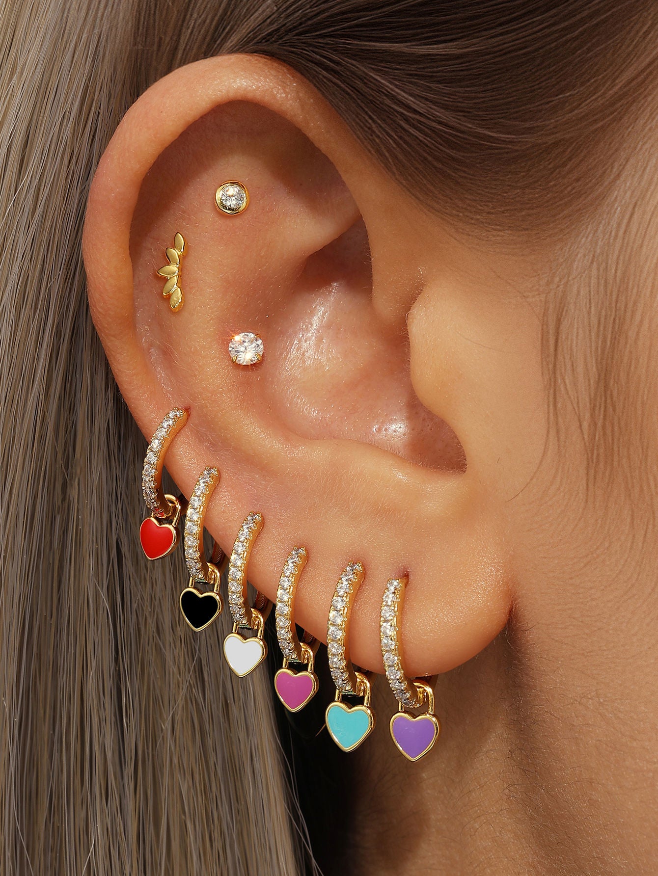 S925 Heart Dripping Oil Sterling Silver Drop Earrings-Olarajewelry