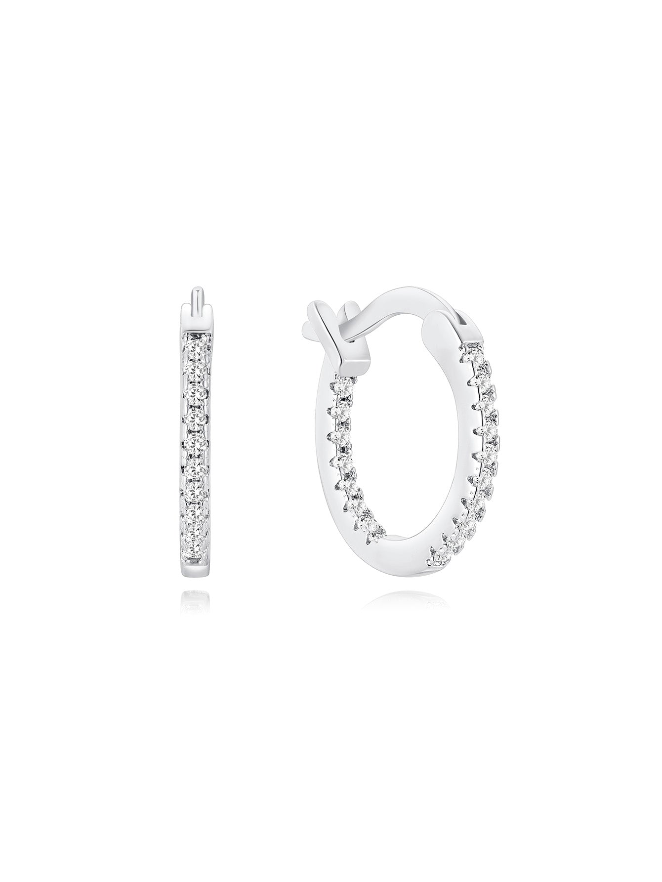 Olara Single Row Zircon Inlaid Large Earrings-Olarajewelry