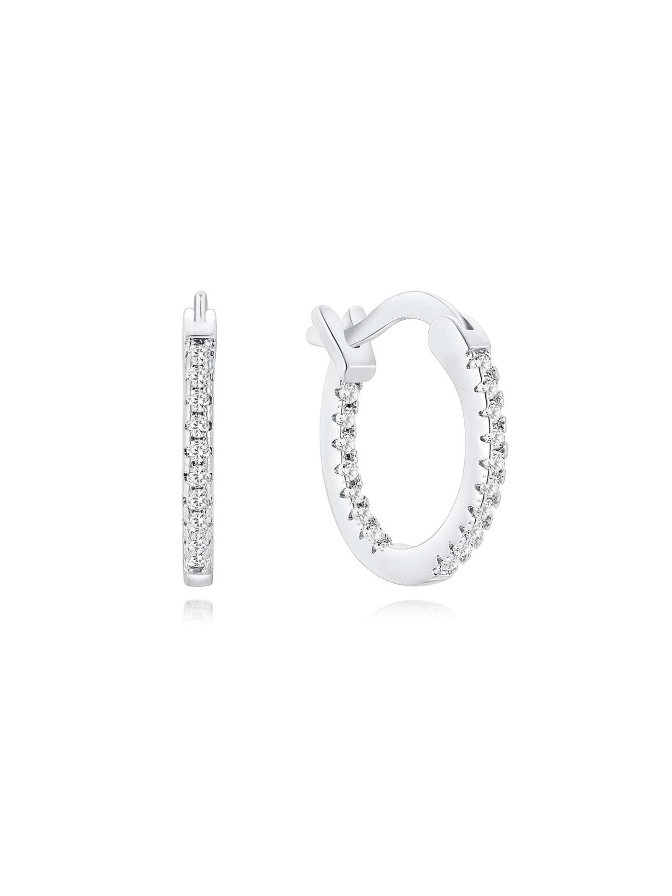 Olara Single Row Zircon Inlaid Large Earrings-Olarajewelry