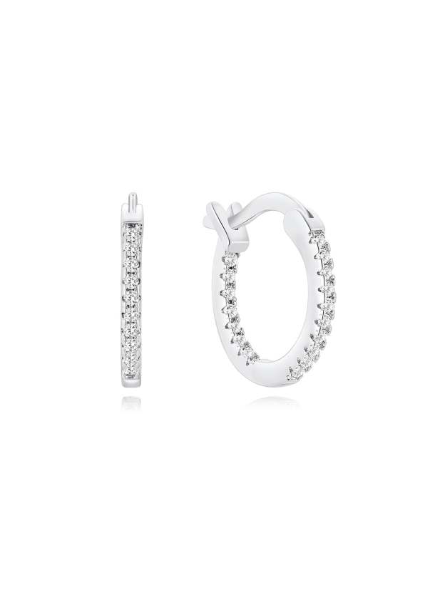 Olara Single Row Zircon Inlaid Large Earrings-Olarajewelry
