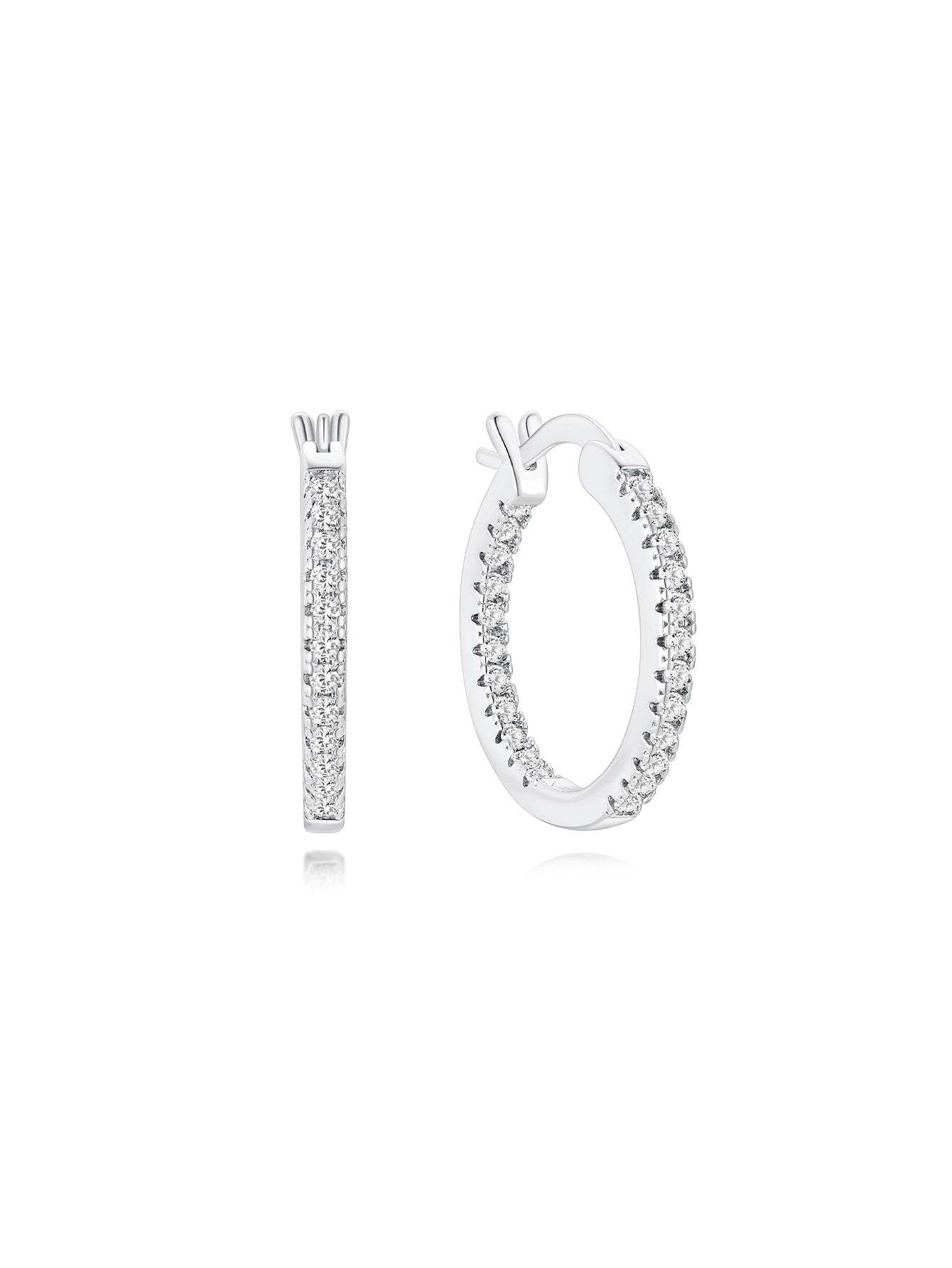 Olara Single Row Zircon Inlaid Large Earrings-Olarajewelry