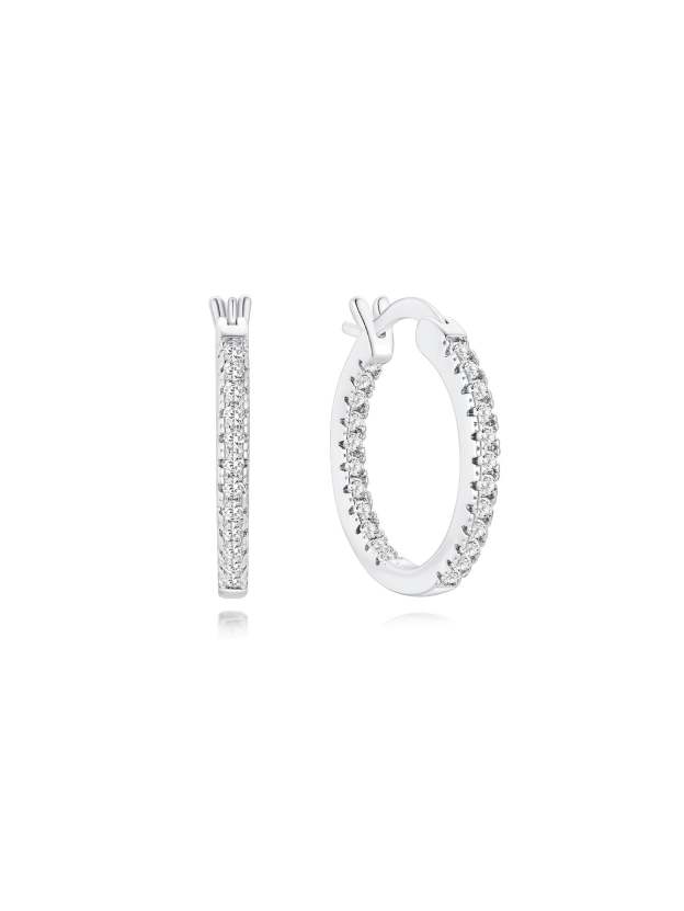 Olara Single Row Zircon Inlaid Large Earrings-Olarajewelry