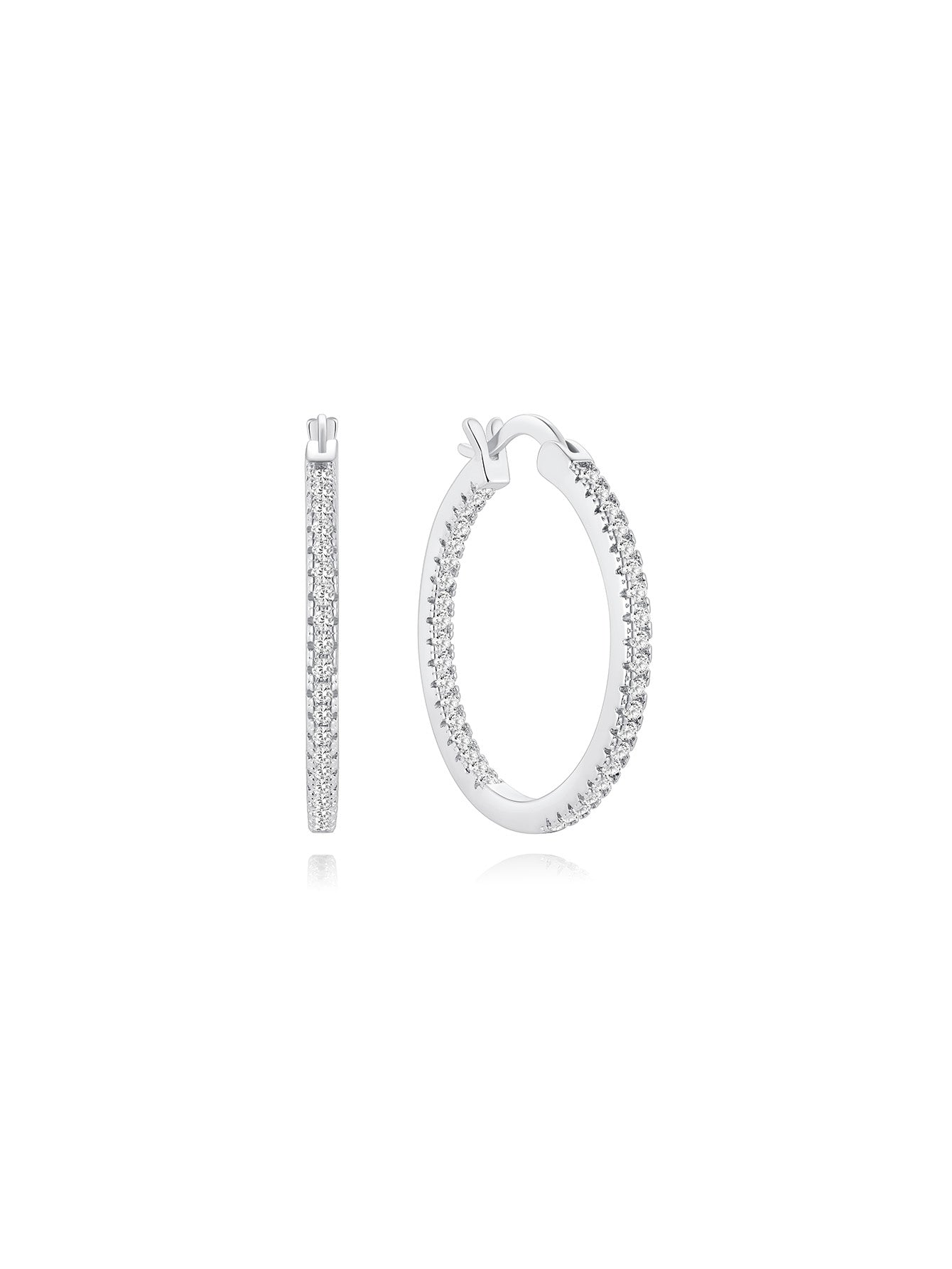 Olara Single Row Zircon Inlaid Large Earrings-Olarajewelry