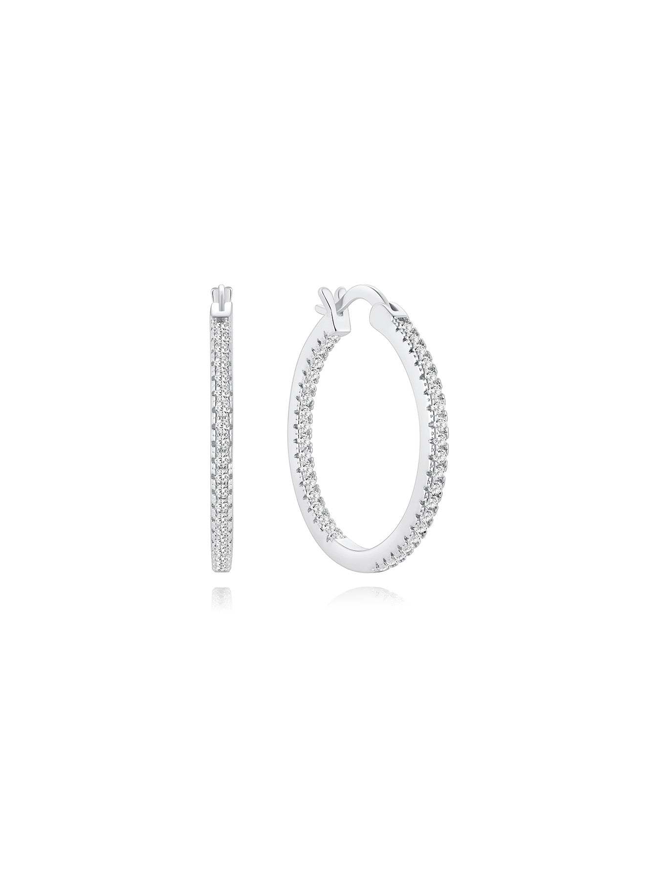 Olara Single Row Zircon Inlaid Large Earrings-Olarajewelry