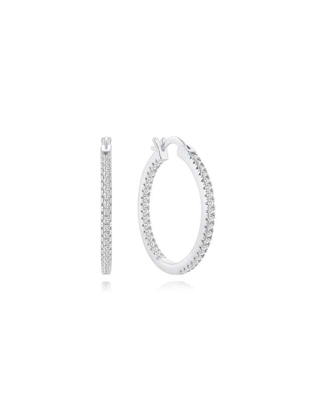 Olara Single Row Zircon Inlaid Large Earrings-Olarajewelry