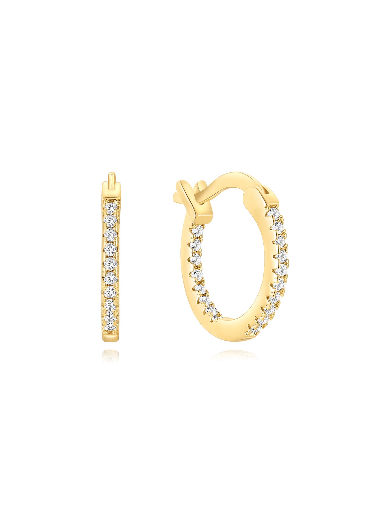 Olara Single Row Zircon Inlaid Large Earrings-Olarajewelry