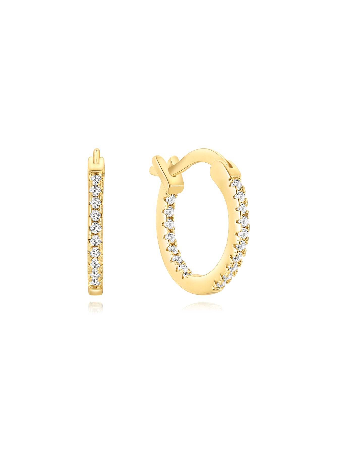 Olara Single Row Zircon Inlaid Large Earrings-Olarajewelry