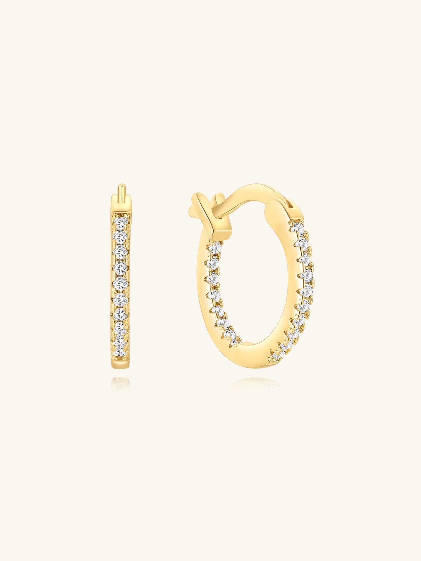 Olara Single Row Zircon Inlaid Large Earrings-Olarajewelry