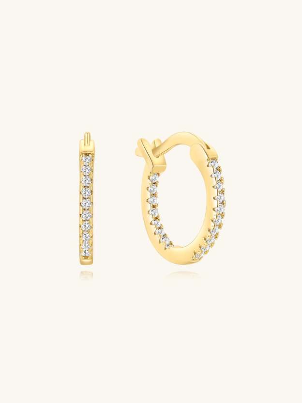 Olara Single Row Zircon Inlaid Large Earrings-Olarajewelry