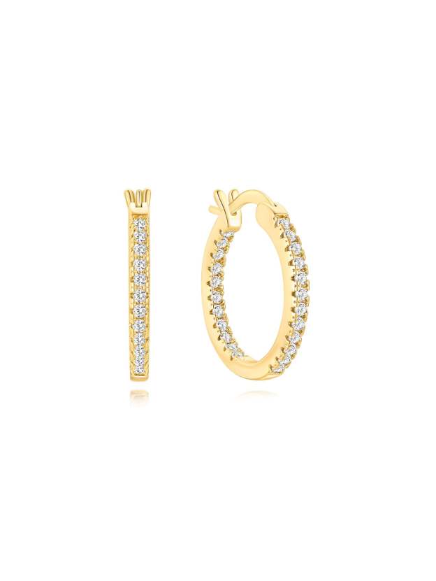 Olara Single Row Zircon Inlaid Large Earrings-Olarajewelry