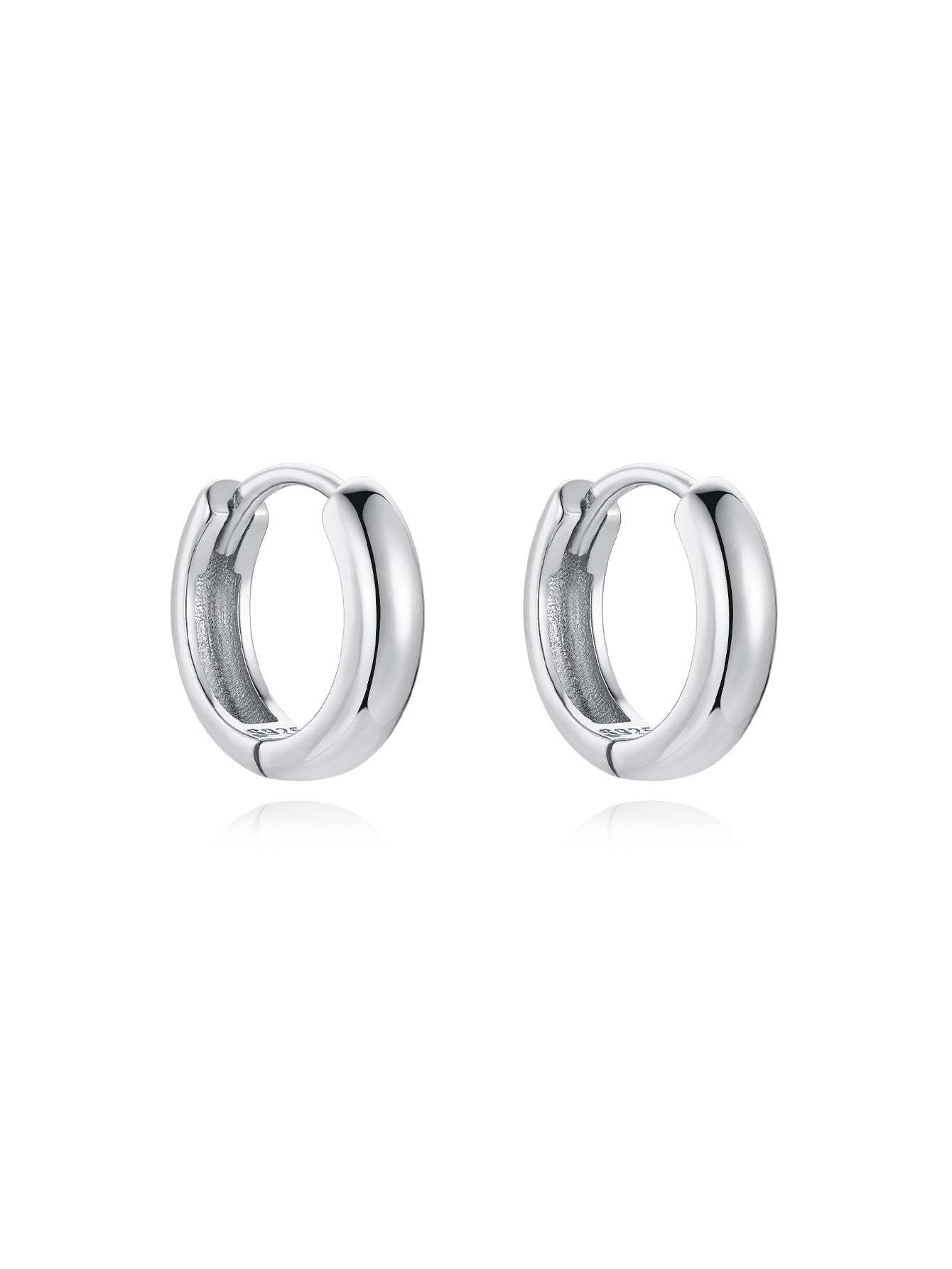 925 Sterling Silver Polished Round Multiple Sizes Hoop Earrings-Olarajewelry