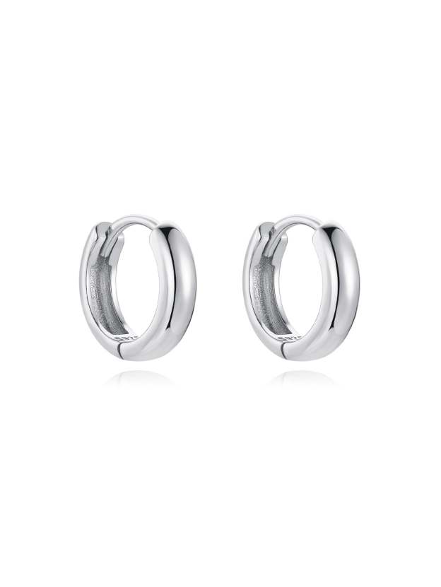 925 Sterling Silver Polished Round Multiple Sizes Hoop Earrings-Olarajewelry