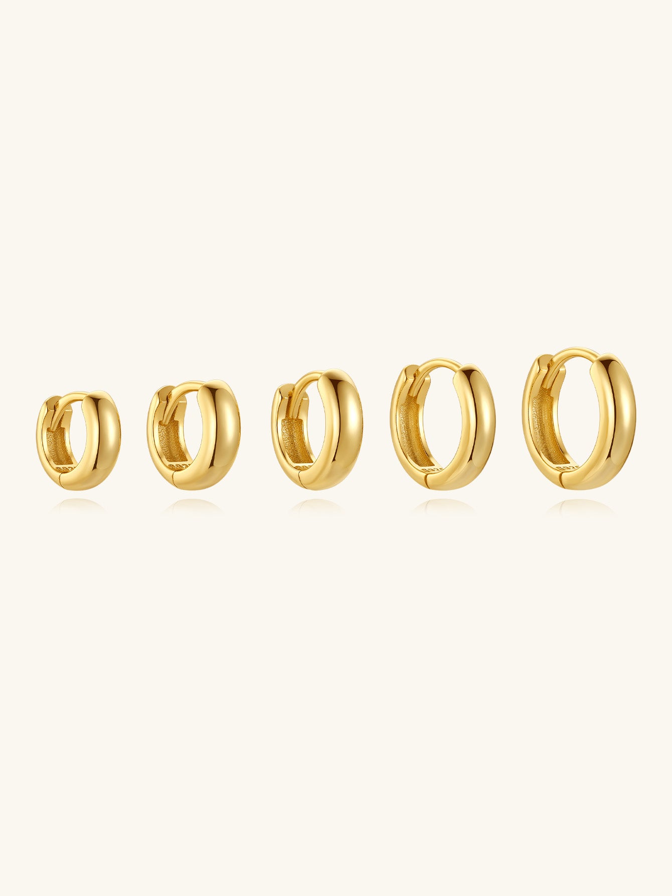 925 Sterling Silver Polished Round Multiple Sizes Hoop Earrings-Olarajewelry