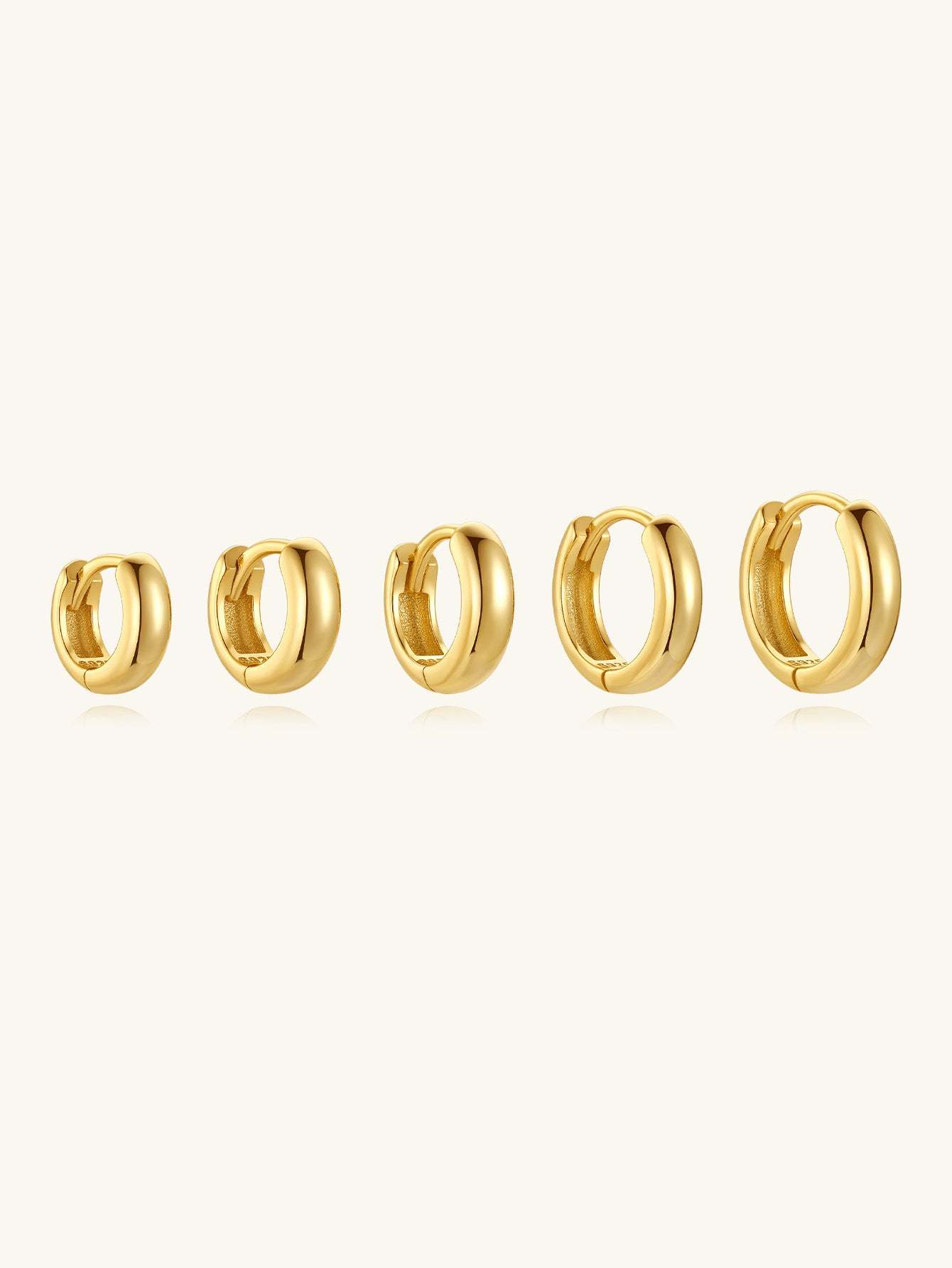 925 Sterling Silver Polished Round Multiple Sizes Hoop Earrings-Olarajewelry