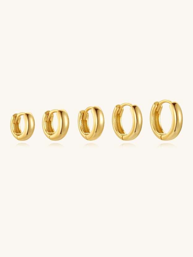 925 Sterling Silver Polished Round Multiple Sizes Hoop Earrings-Olarajewelry